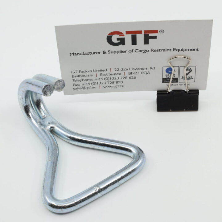 WH5012-7 - 50mm, 1200kg Wire Claw Hook - with Business Card for Scale