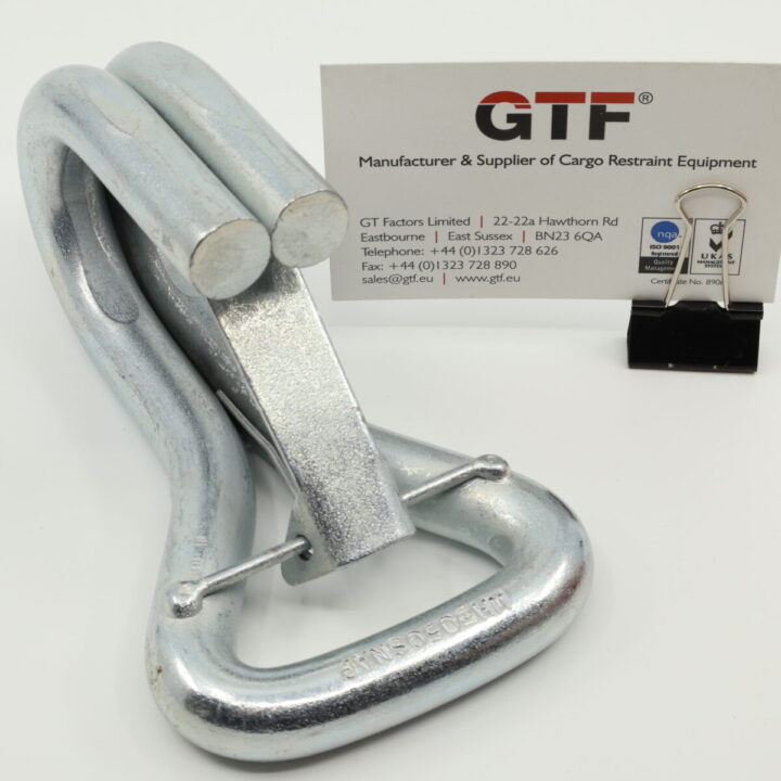 WH5050SNAP-15 - 50mm, 5000kg Wire Claw Snap Hook - with Business Card for Scale