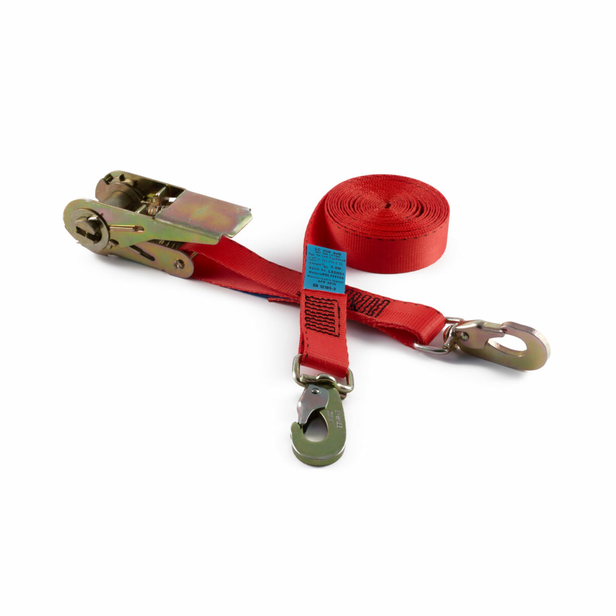 25mm Ratchet Straps with Swivel Snap Hooks rated to 500kg - GTF