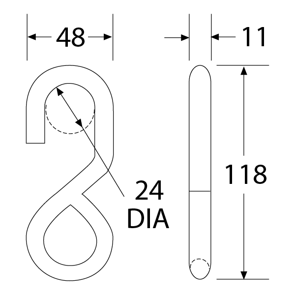SHOOK2508 - S Hook - Diagram