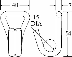 WH2507SS - Wire Hook - Diagram