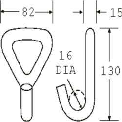 WH5050SIN - Wire Hook - Diagram