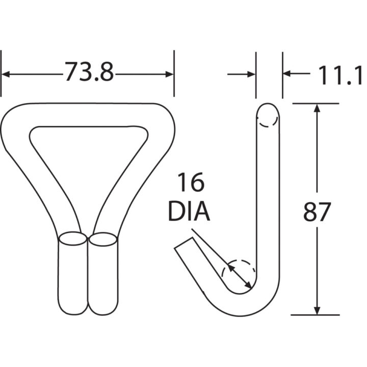 WH5050 - 50mm 5000kg Wire Hook - Diagram